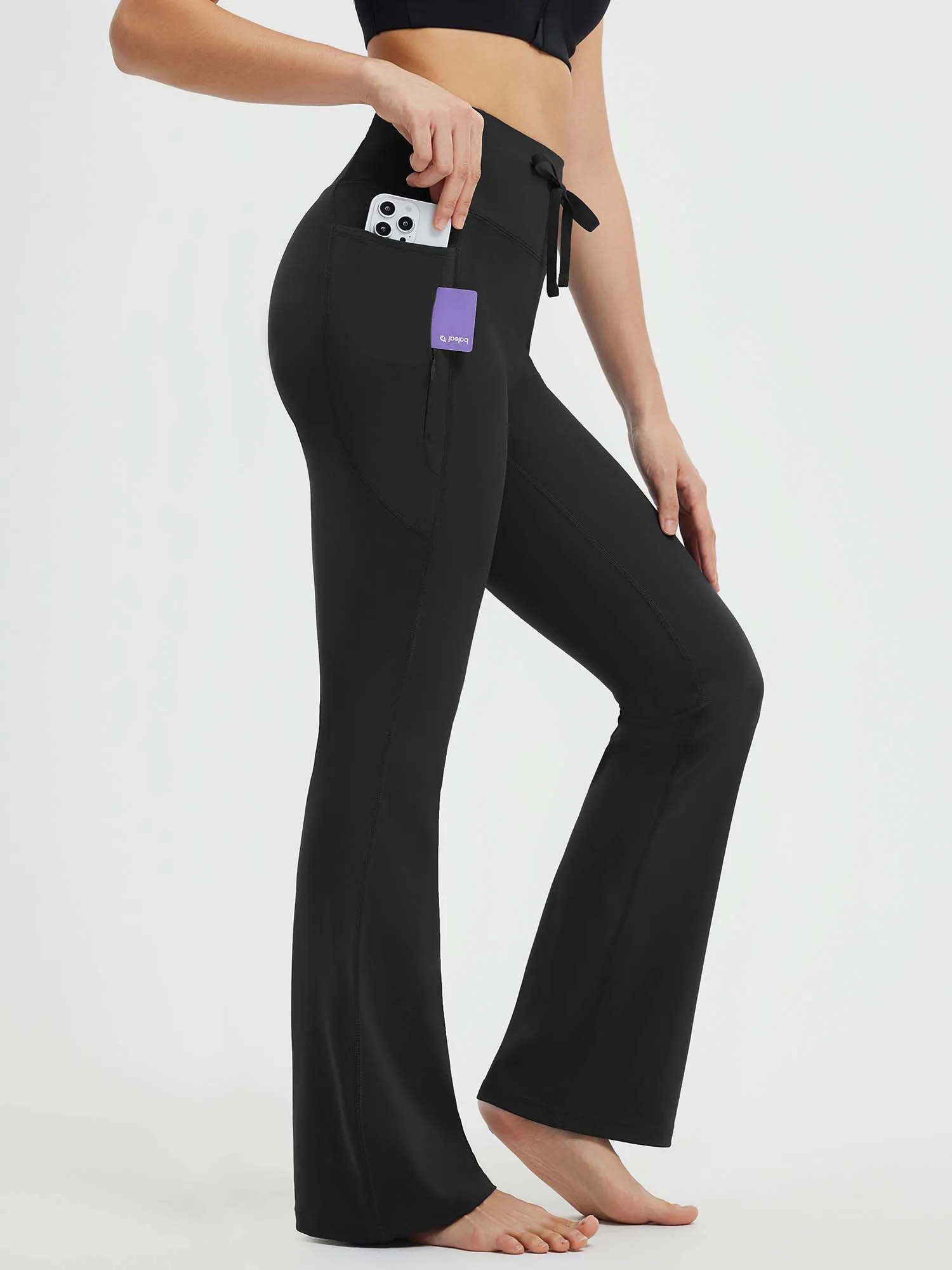 All-Season Drawstring High-Waist Flare Yoga Pants sold by Baleaf product image thumbnail 3