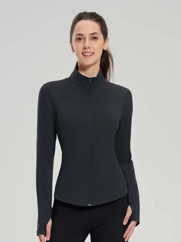 Women's Crossover Hem Fleece Cycling Jacket sold by Baleaf