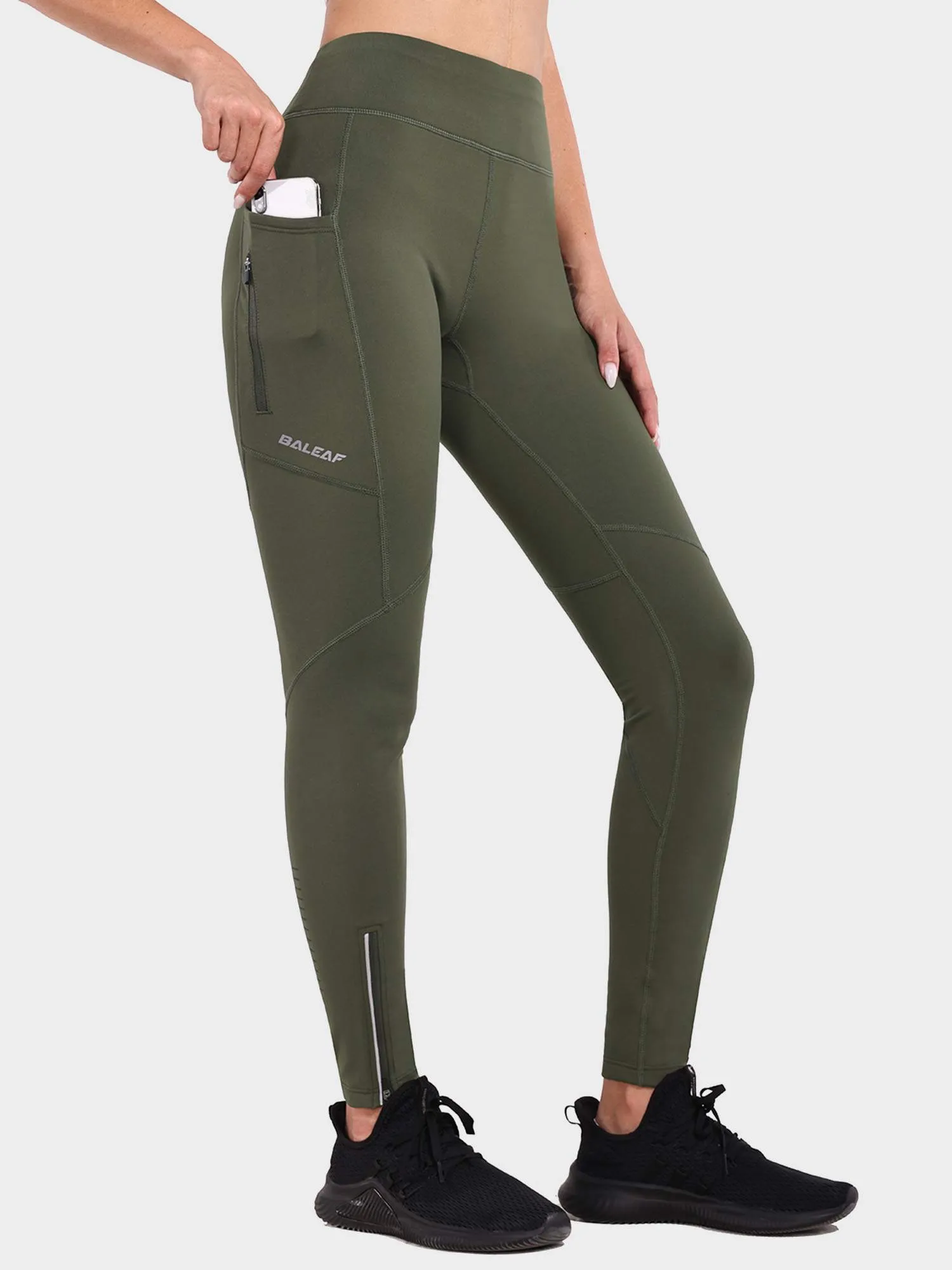 Women's Fleece-Lined Cycling Leggings sold by Baleaf product image thumbnail 3