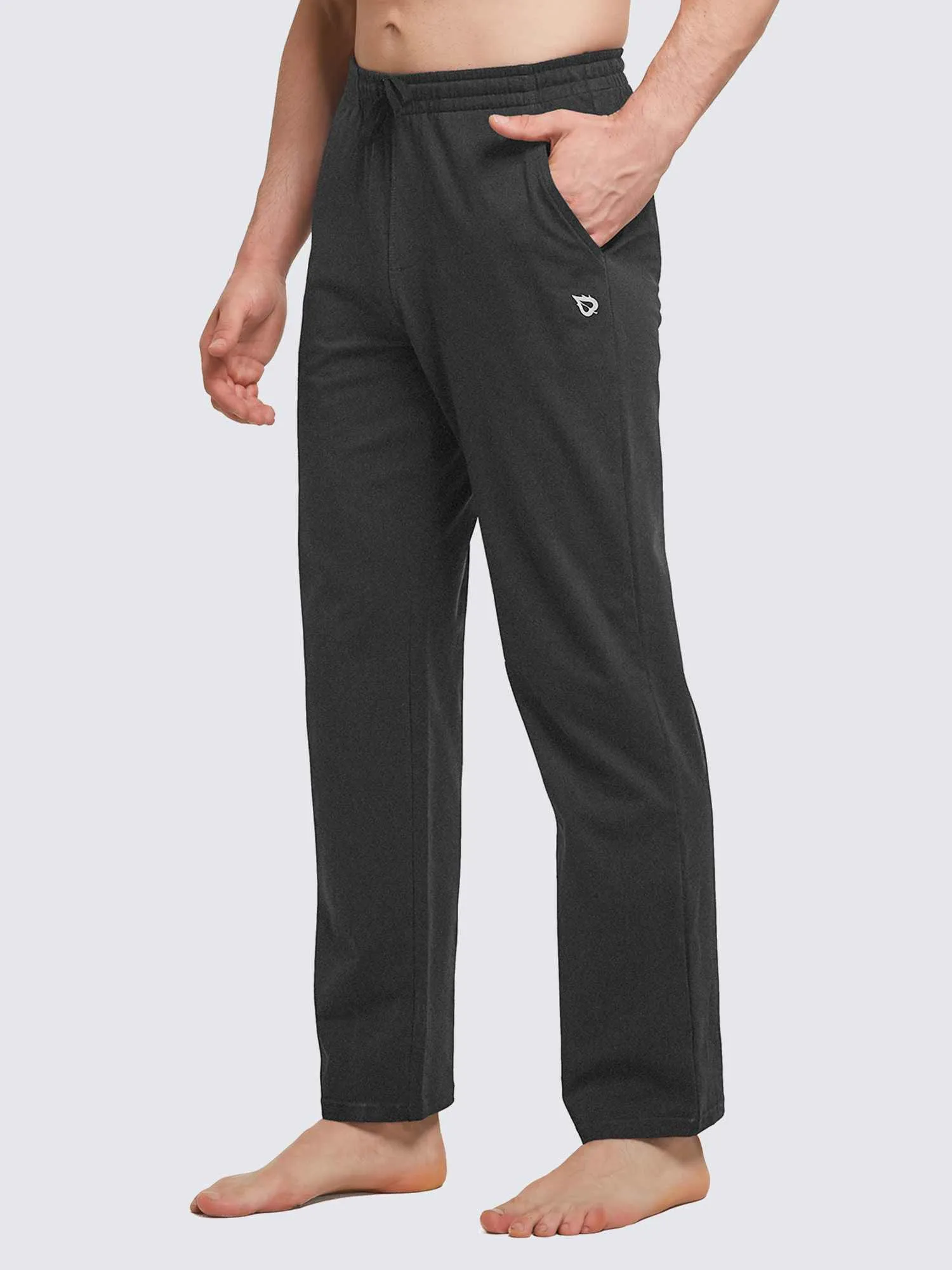 Men's Cotton Straight-Leg Lounge Drawstring Pants sold by Baleaf product image thumbnail 4