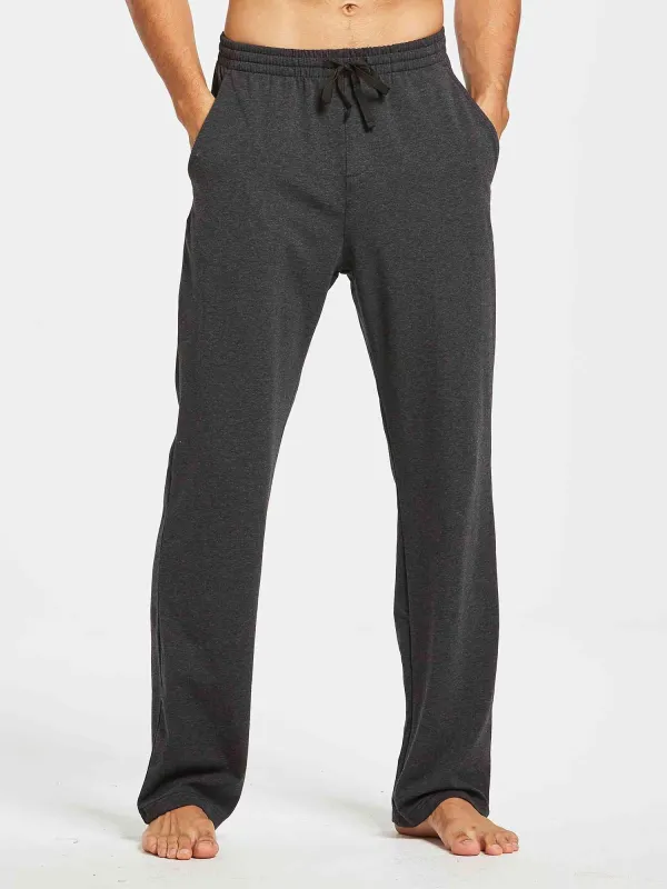Men's Cotton Straight-Leg Lounge Drawstring Pants made by Baleaf