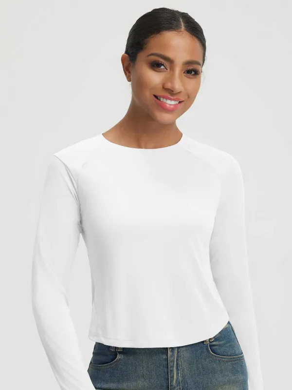 Baleaf UPF 50+ Long-Sleeve Crop Sun Shirts sold by Baleaf