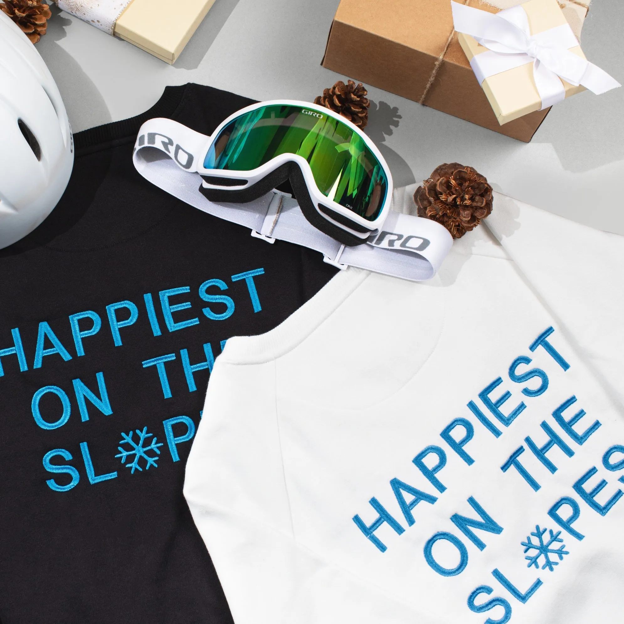Happiest on the Slopes® Skiing Snowboarding Sweatshirt sold by CourtLife product image thumbnail 2