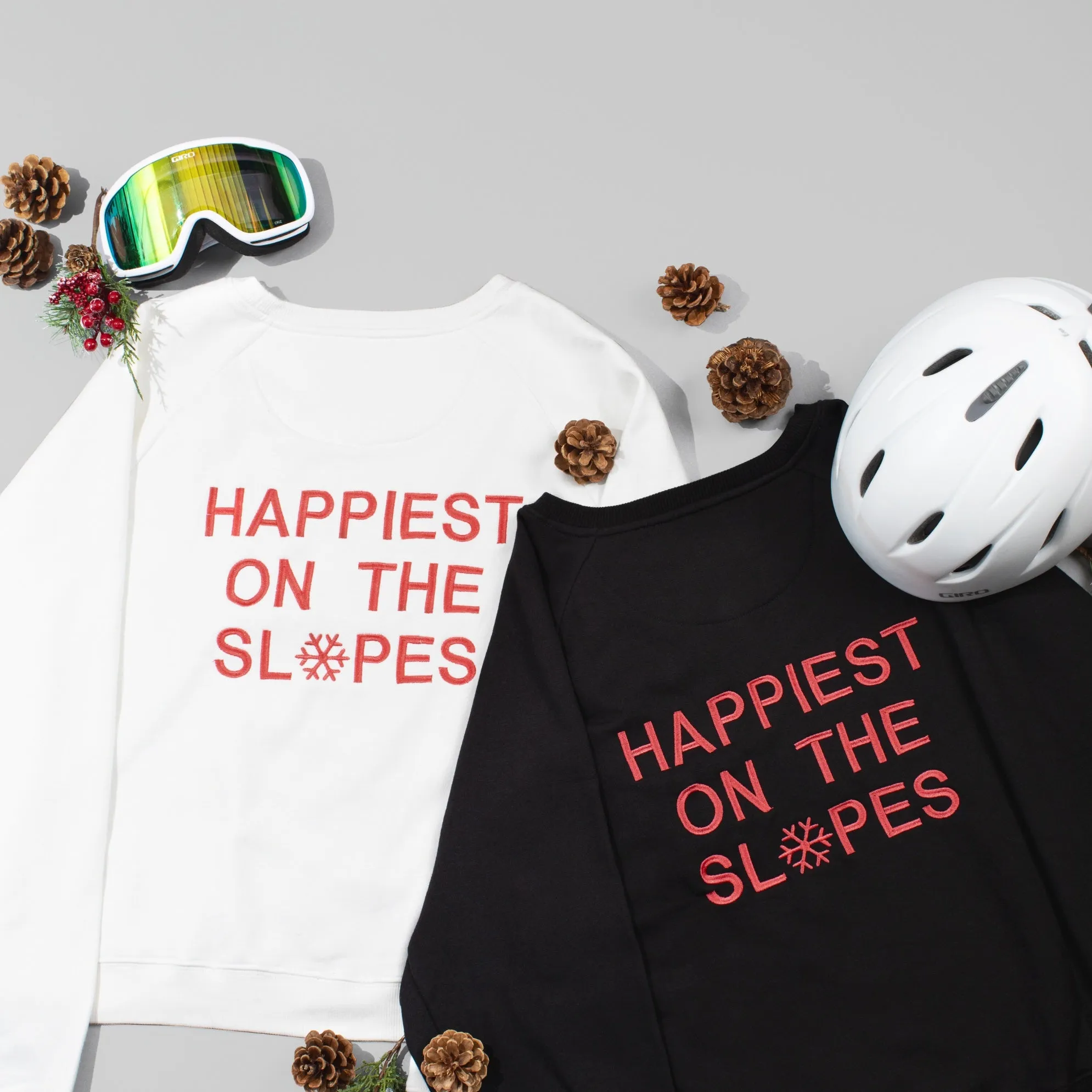 Happiest on the Slopes® Skiing Snowboarding Sweatshirt sold by CourtLife
