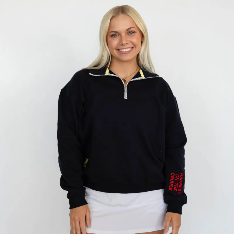 WAREHOUSE SALE - Happiest on the Course® Quarter Zip Golf Sweatshirt sold by CourtLife