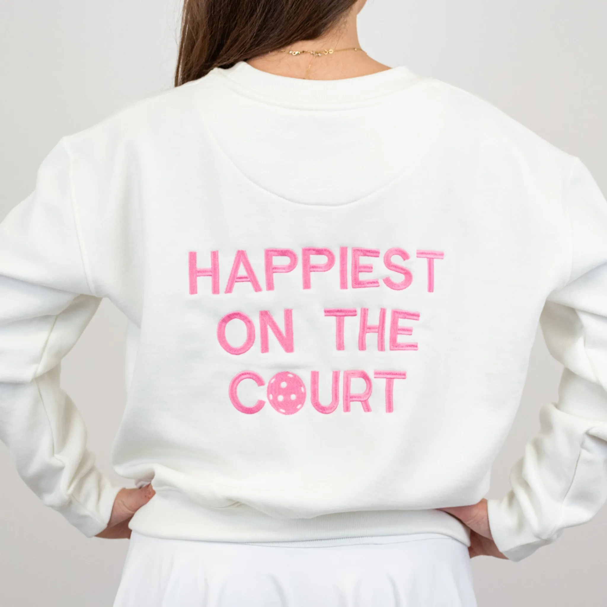 WAREHOUSE SALE - Happiest on the Court® Pickleball Sweatshirt sold by CourtLife product image thumbnail 2