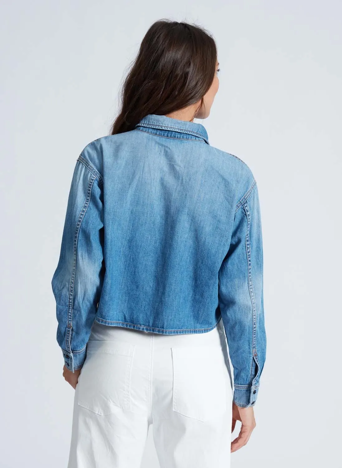 Cropped Denim Shirt sold by ASKK NY product image thumbnail 2