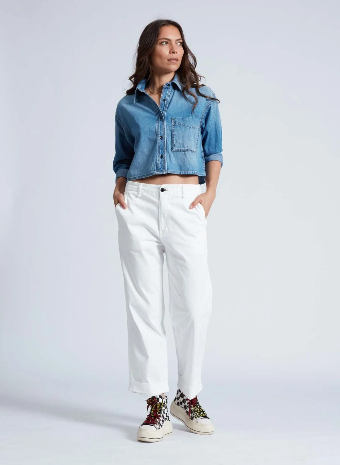 Cropped Denim Shirt sold by ASKK NY product image thumbnail 3