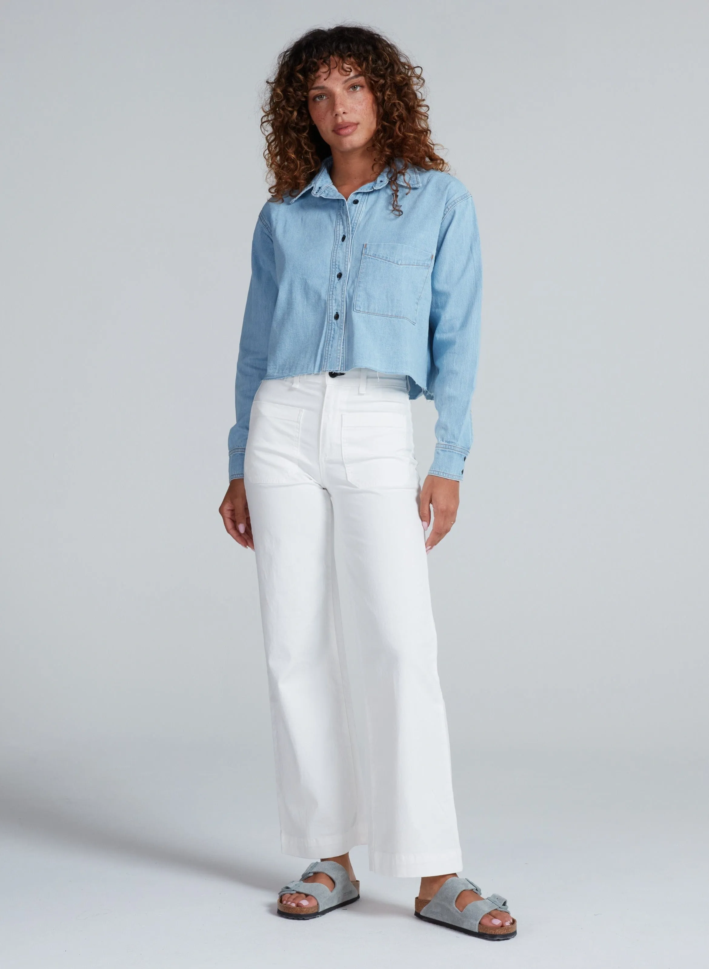 Cropped Denim Shirt sold by ASKK NY product image thumbnail 3
