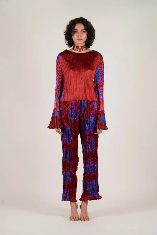 SIMPLE PLEATED TOP SS25 PRINTED sold by Nin Studio