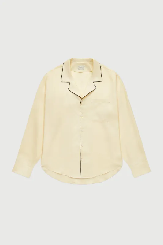 The Notched Collar Shirt, Piped Silk Twill made by Comme Si