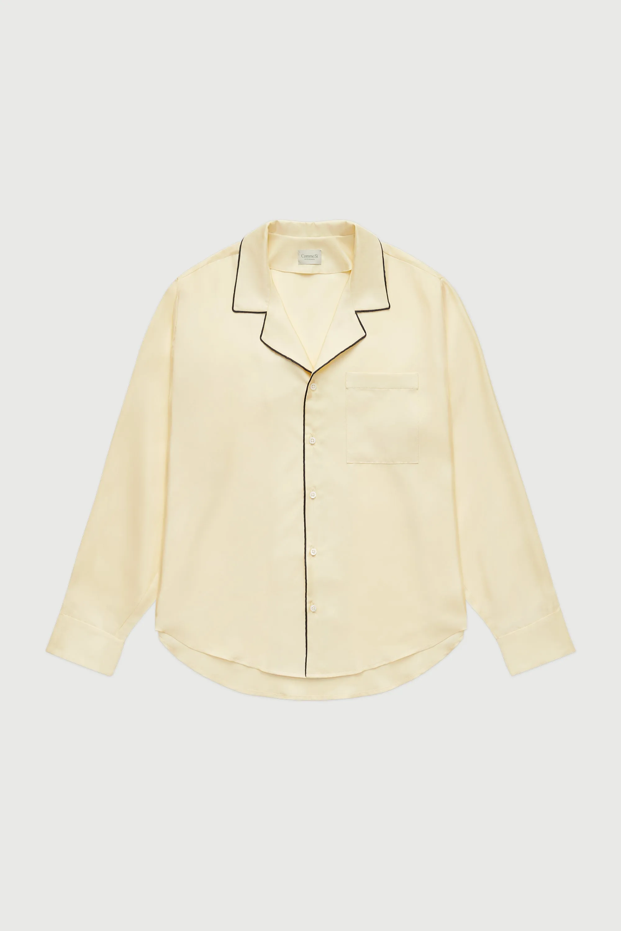 The Notched Collar Shirt, Piped Silk Twill sold by Comme Si