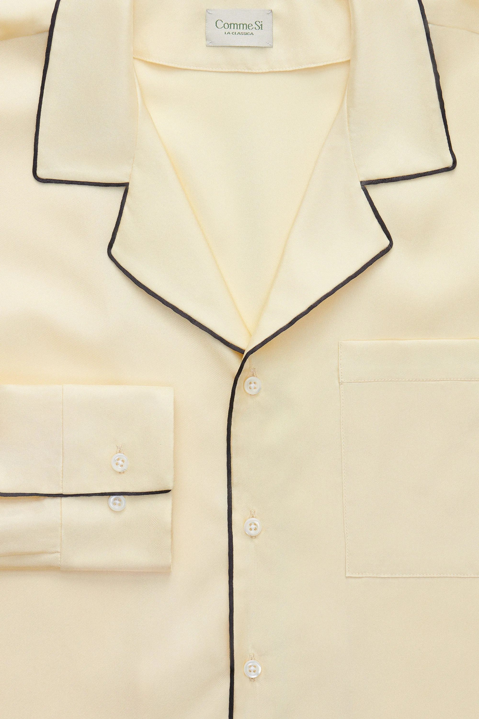 The Notched Collar Shirt, Piped Silk Twill sold by Comme Si product image thumbnail 5