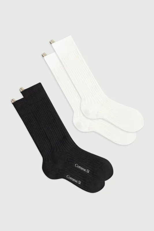 The Merino Chunky Sock Duo made by Comme Si
