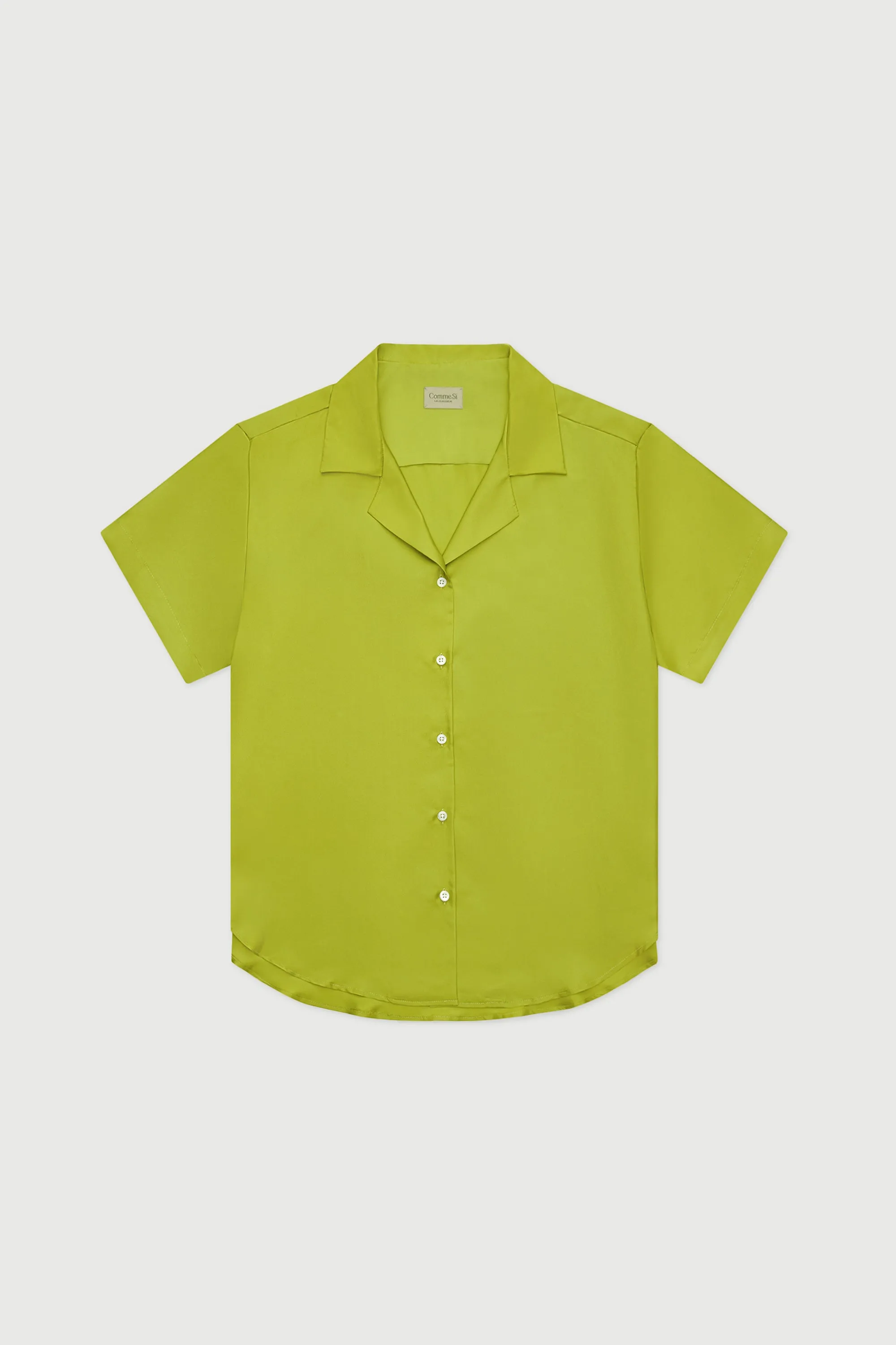 The Notched Collar Short Sleeve Shirt, Silk Twill sold by Comme Si