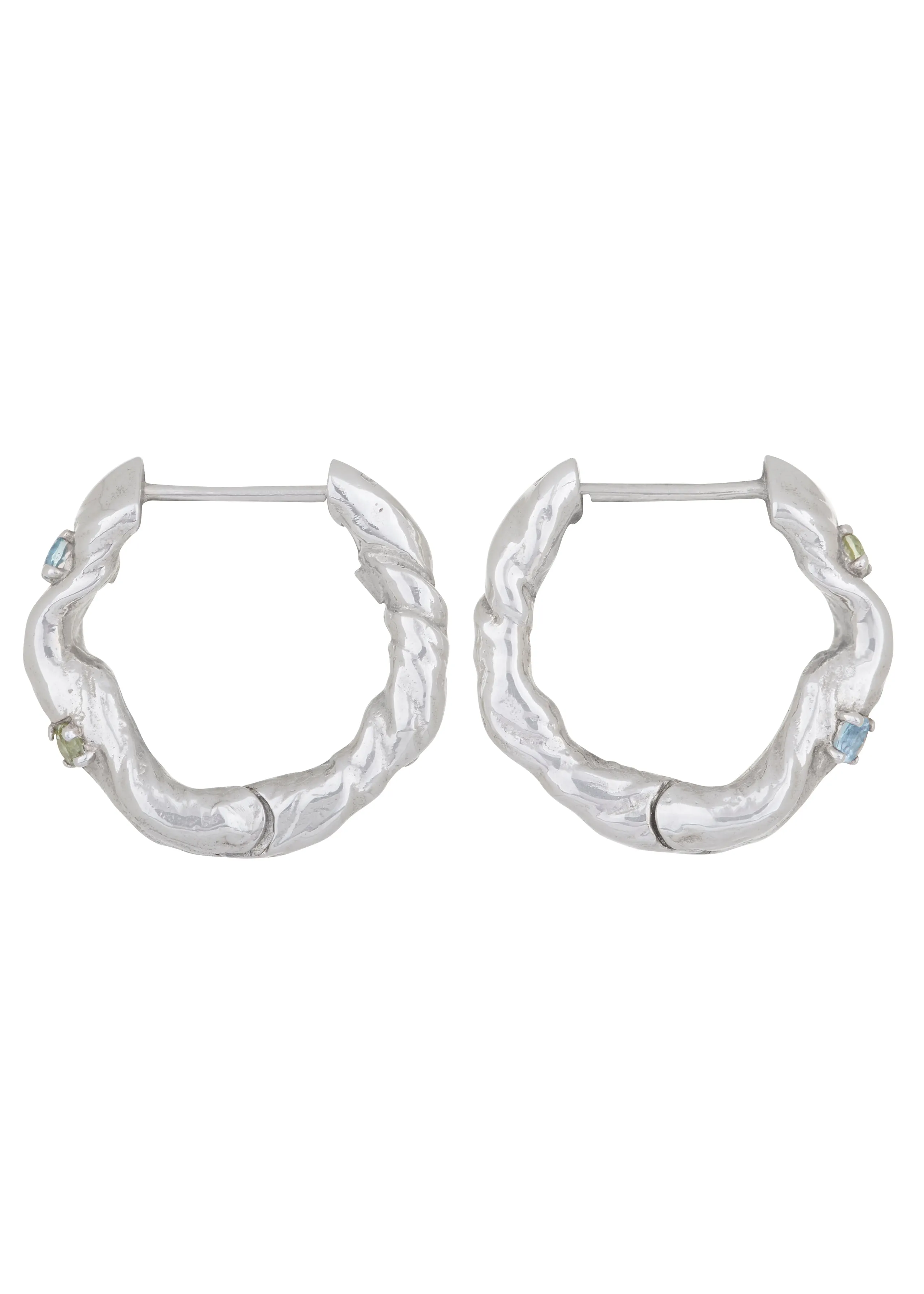 Nan Hoops in Silver - Blue Topaz/Peridot sold by Mondo Mondo product image thumbnail 3