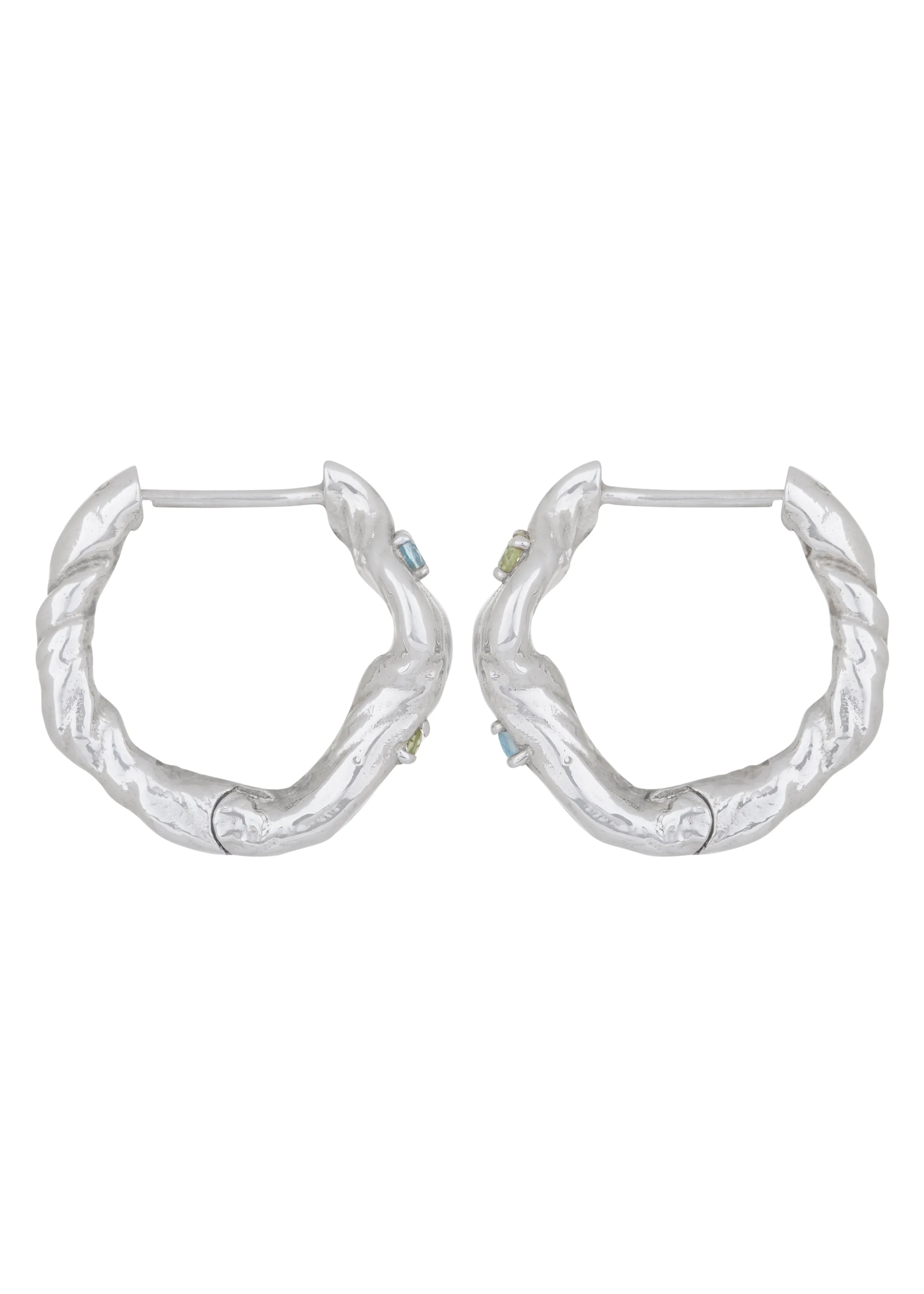 Nan Hoops in Silver - Blue Topaz/Peridot sold by Mondo Mondo product image thumbnail 2