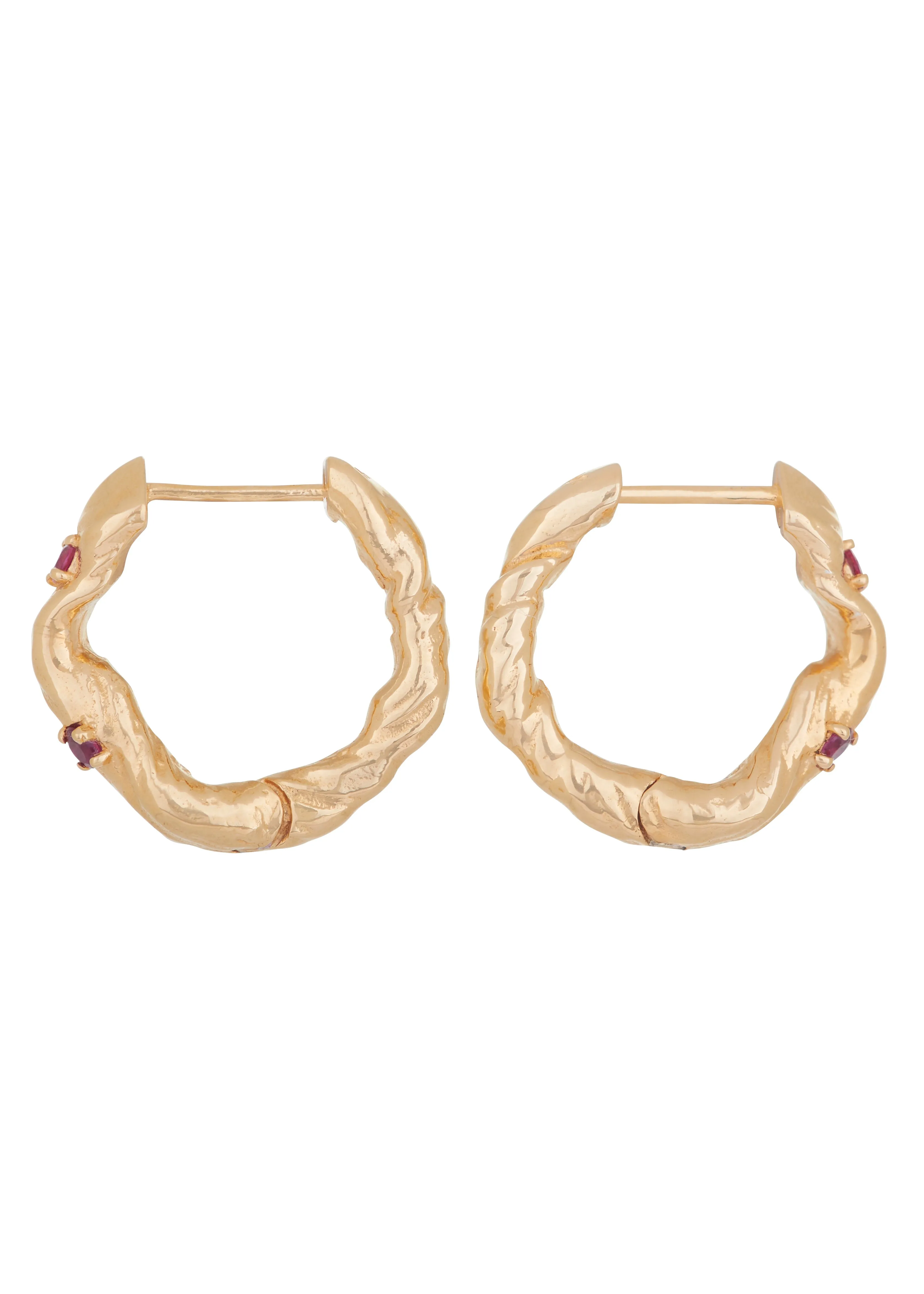 Nan Hoops in Gold - Ruby sold by Mondo Mondo product image thumbnail 3