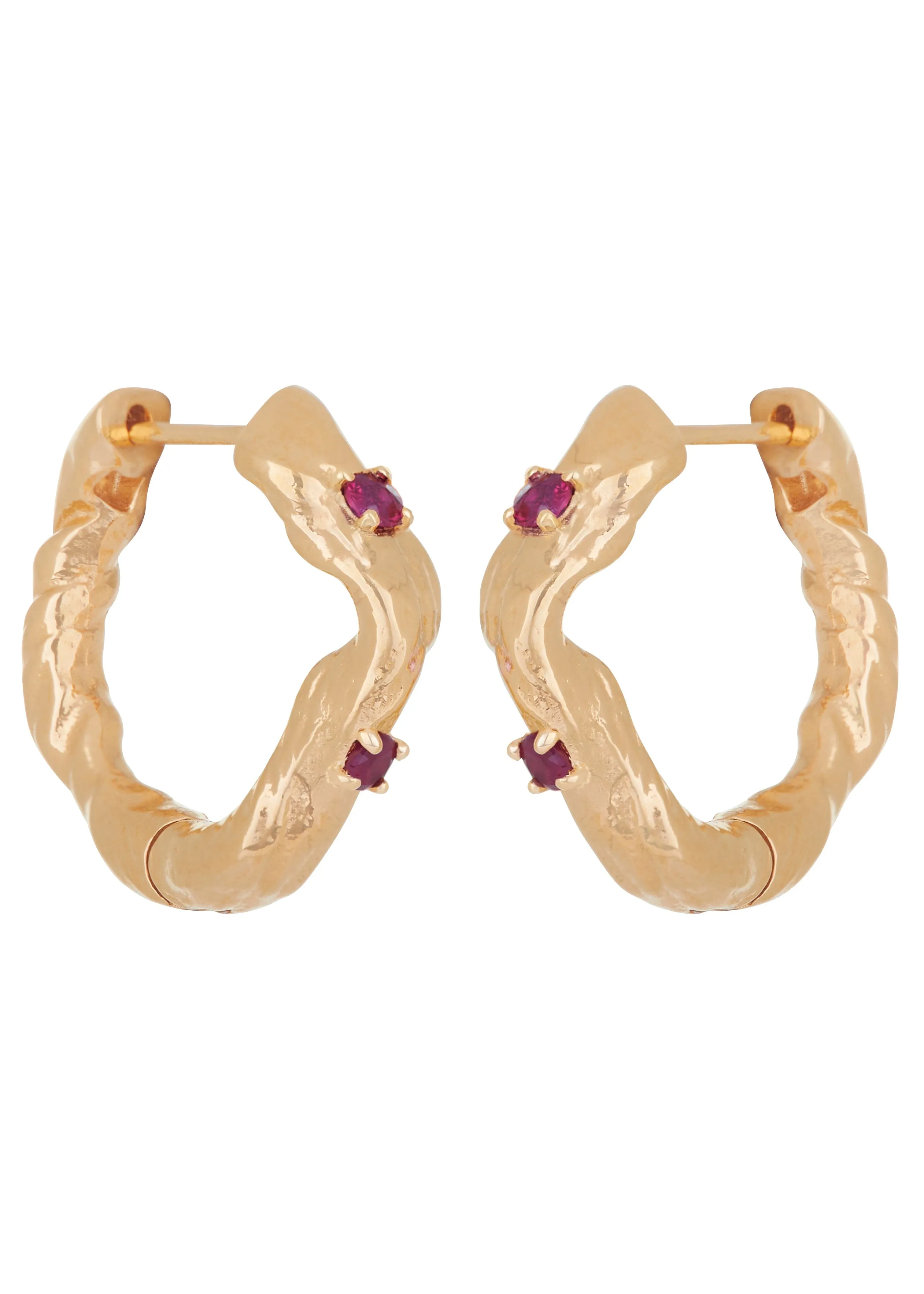 Nan Hoops in Gold - Ruby sold by Mondo Mondo