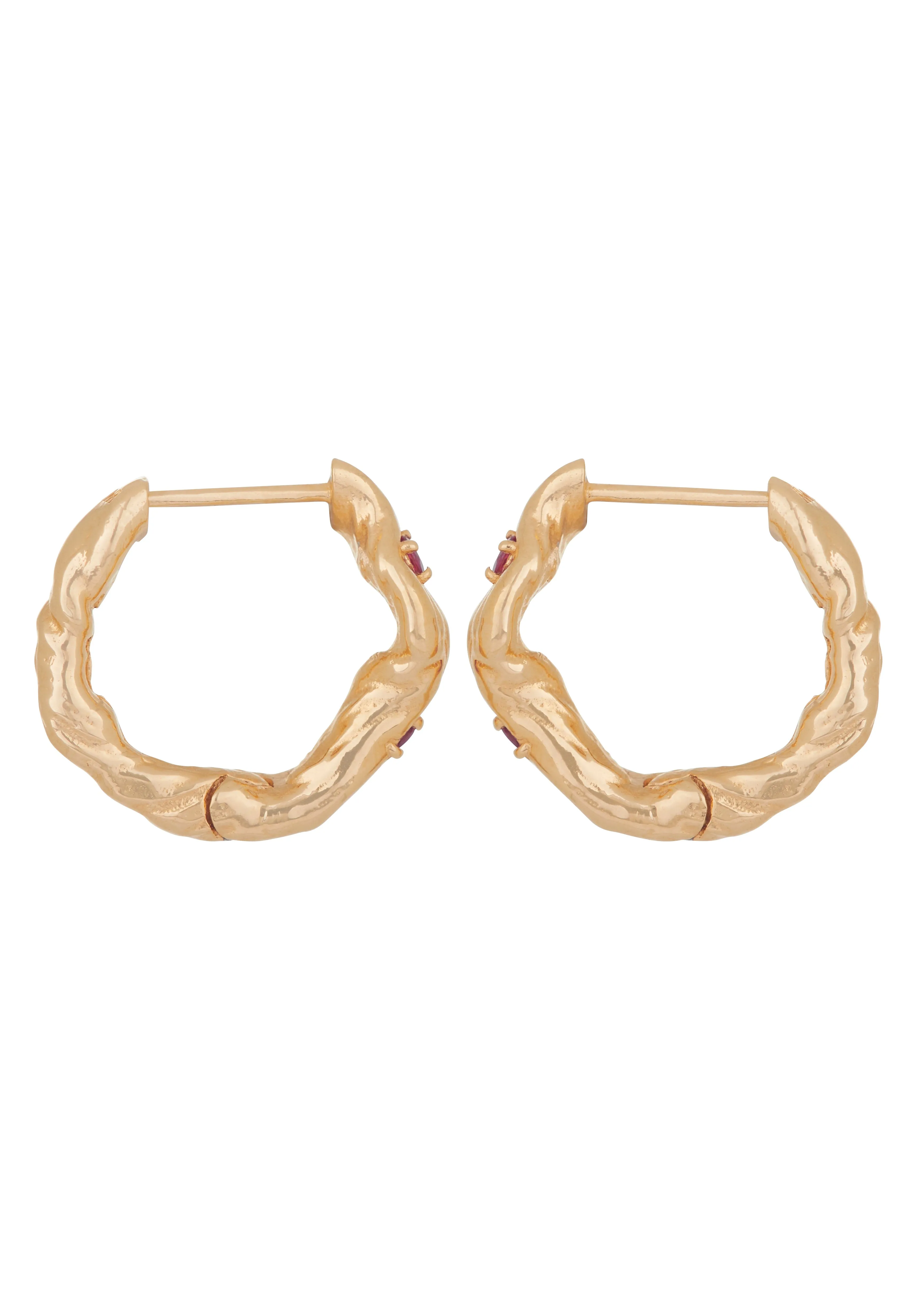 Nan Hoops in Gold - Ruby sold by Mondo Mondo product image thumbnail 2