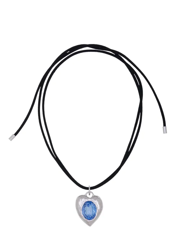 Pacha Cord Necklace in Silver - Light Blue made by Mondo Mondo