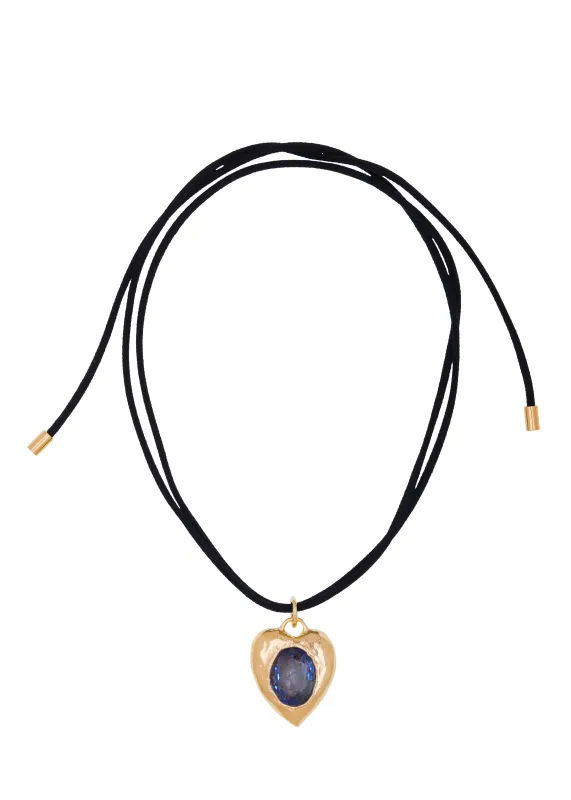 Pacha Cord Necklace in Gold - Light Blue made by Mondo Mondo