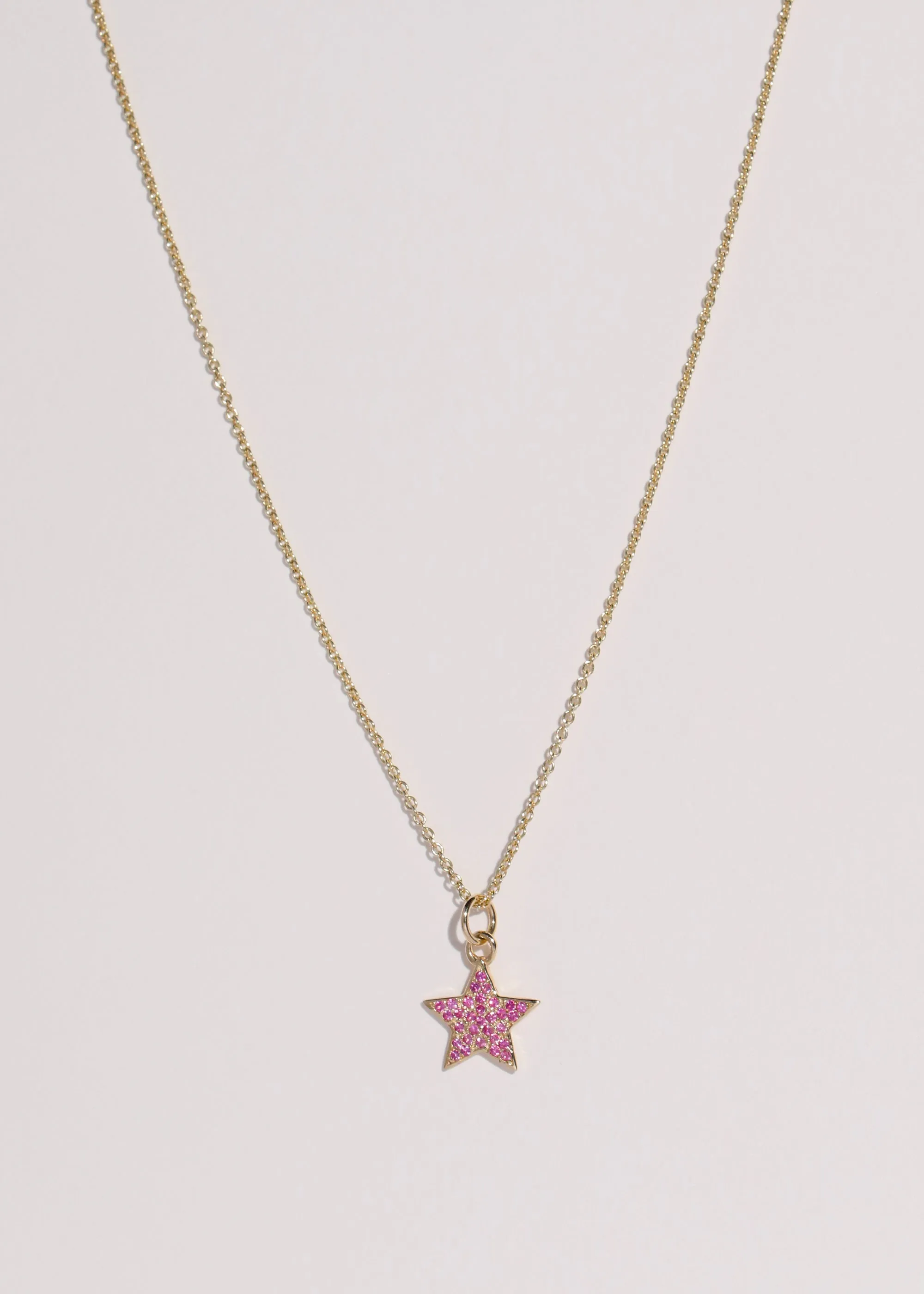 Star Pave Necklace in 14k - Pink Sapphire sold by Mondo Mondo product image thumbnail 2