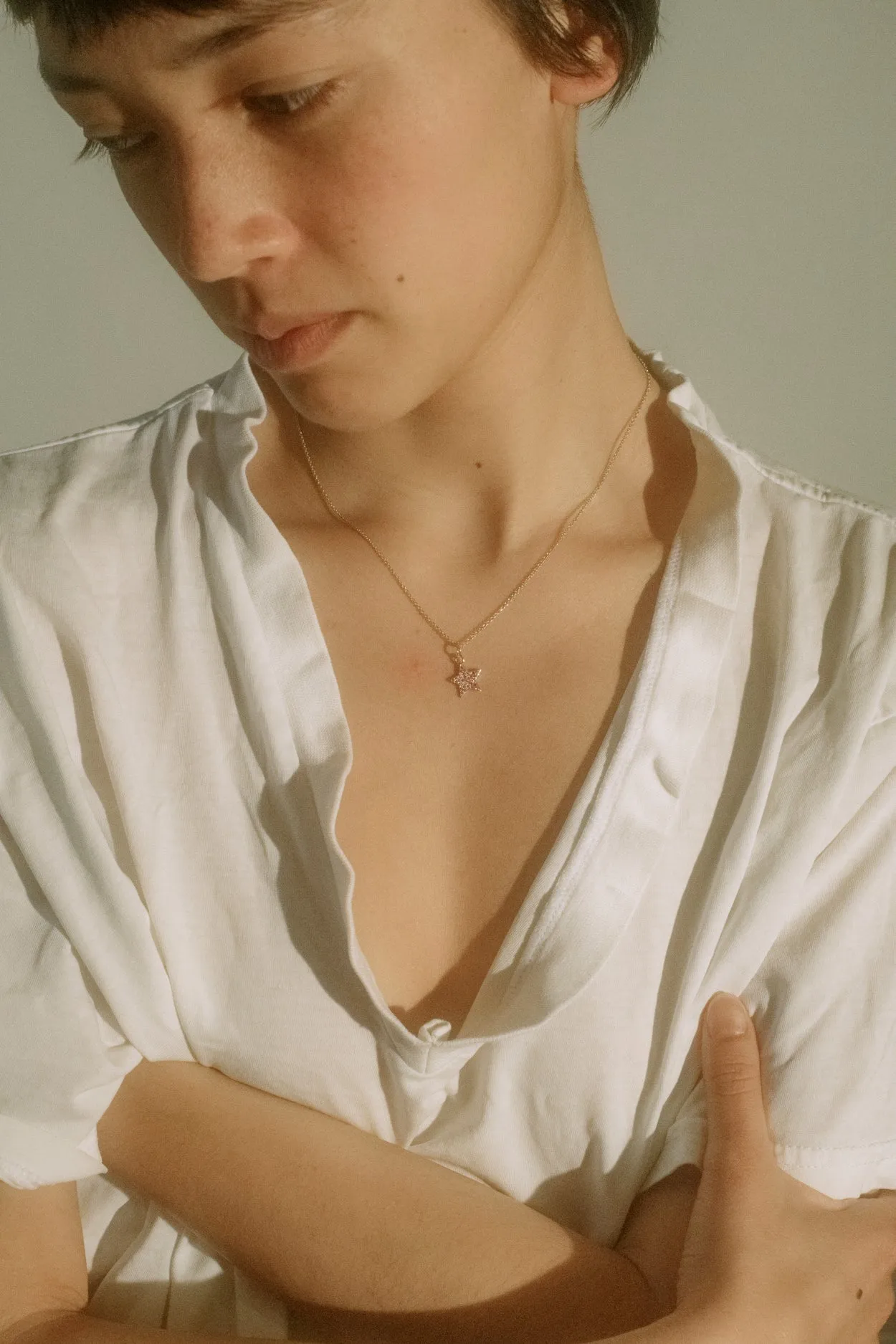 Star Pave Necklace in 14k - Pink Sapphire sold by Mondo Mondo product image thumbnail 3