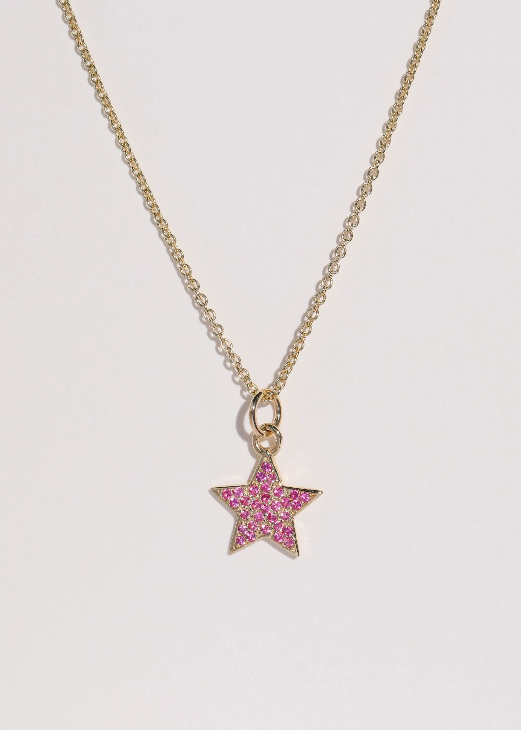 Star Pave Necklace in 14k - Pink Sapphire sold by Mondo Mondo