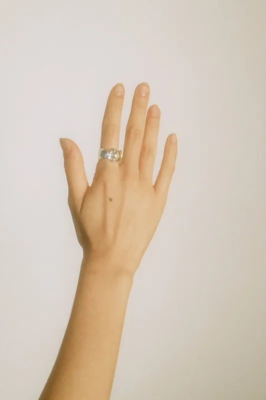 Pulp Ring in Sterling Silver - Aqua/Jonquil sold by Mondo Mondo