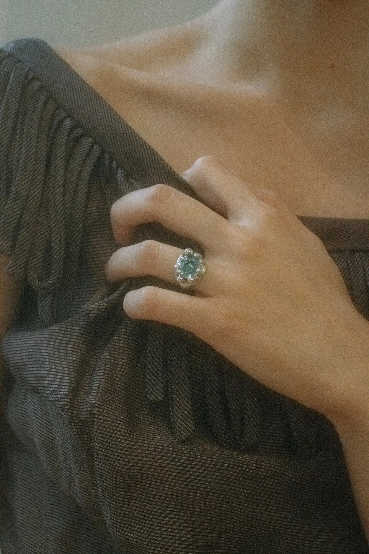 Atrium Ring in Sterling Silver - Aqua sold by Mondo Mondo product image thumbnail 3