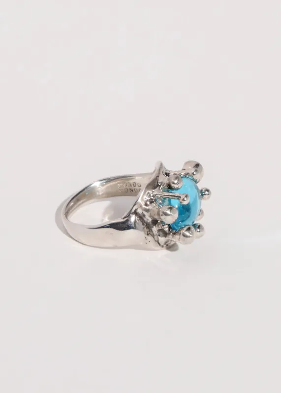 Atrium Ring in Sterling Silver - Aqua sold by Mondo Mondo