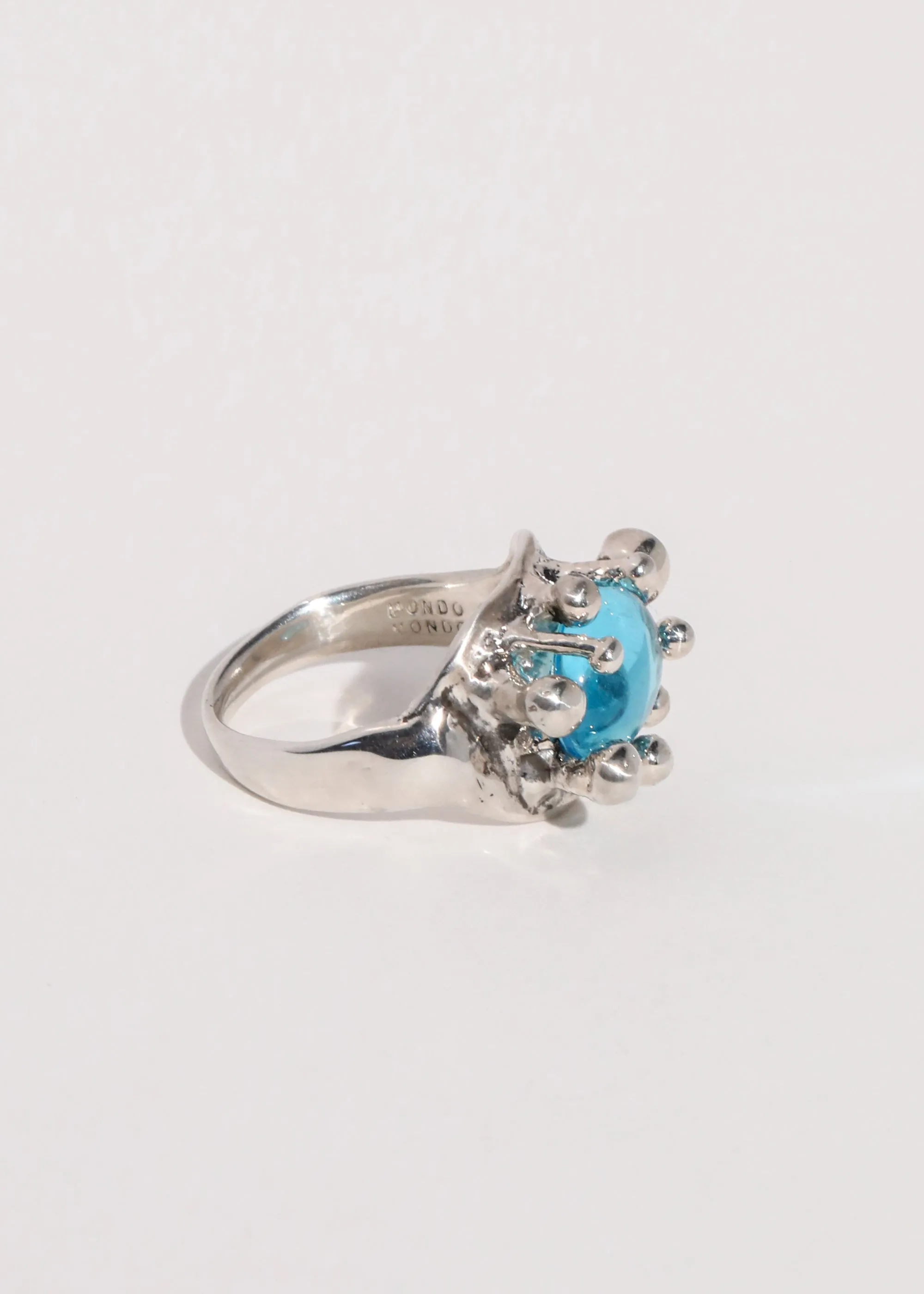 Atrium Ring in Sterling Silver - Aqua sold by Mondo Mondo