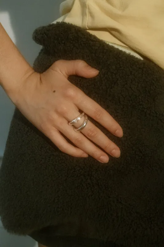 Paradox Ring in Sterling Silver - Crystal sold by Mondo Mondo