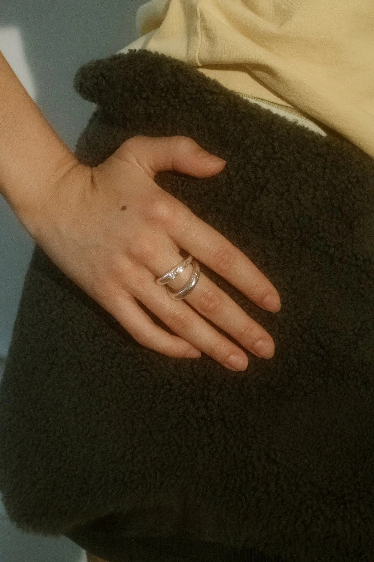 Paradox Ring in Sterling Silver - Crystal sold by Mondo Mondo