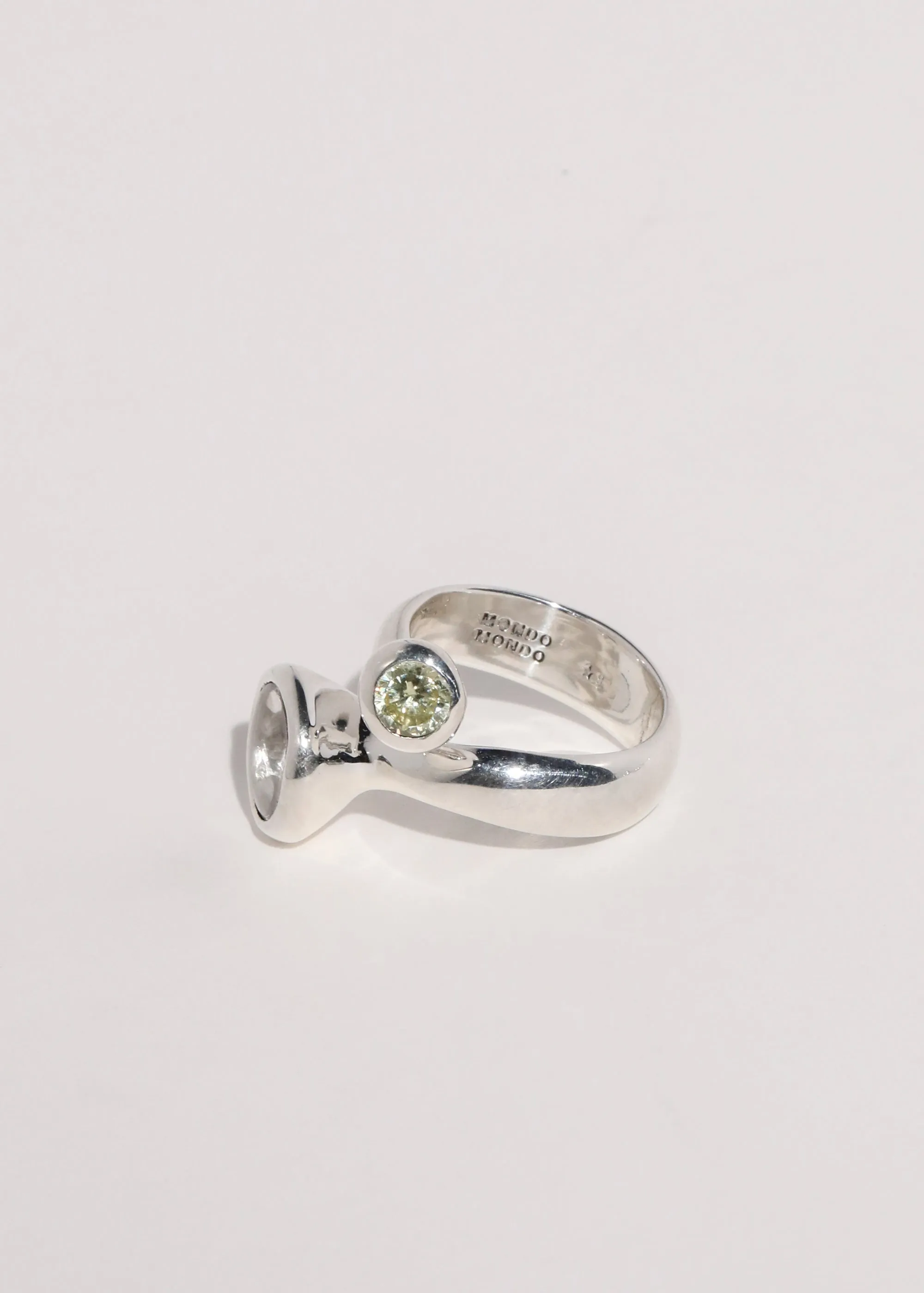 Mambo Ring in Sterling Silver - Crystal/Jonquil sold by Mondo Mondo product image thumbnail 4