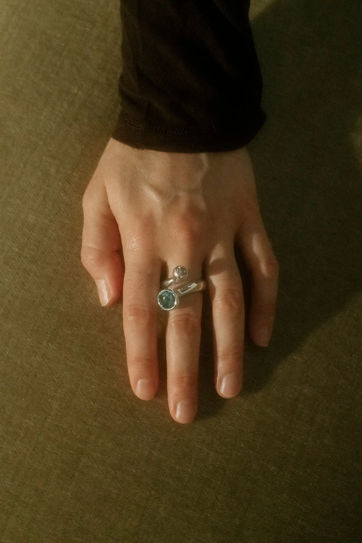 Mambo Ring in Sterling Silver - Jade/Light Blue sold by Mondo Mondo product image thumbnail 2