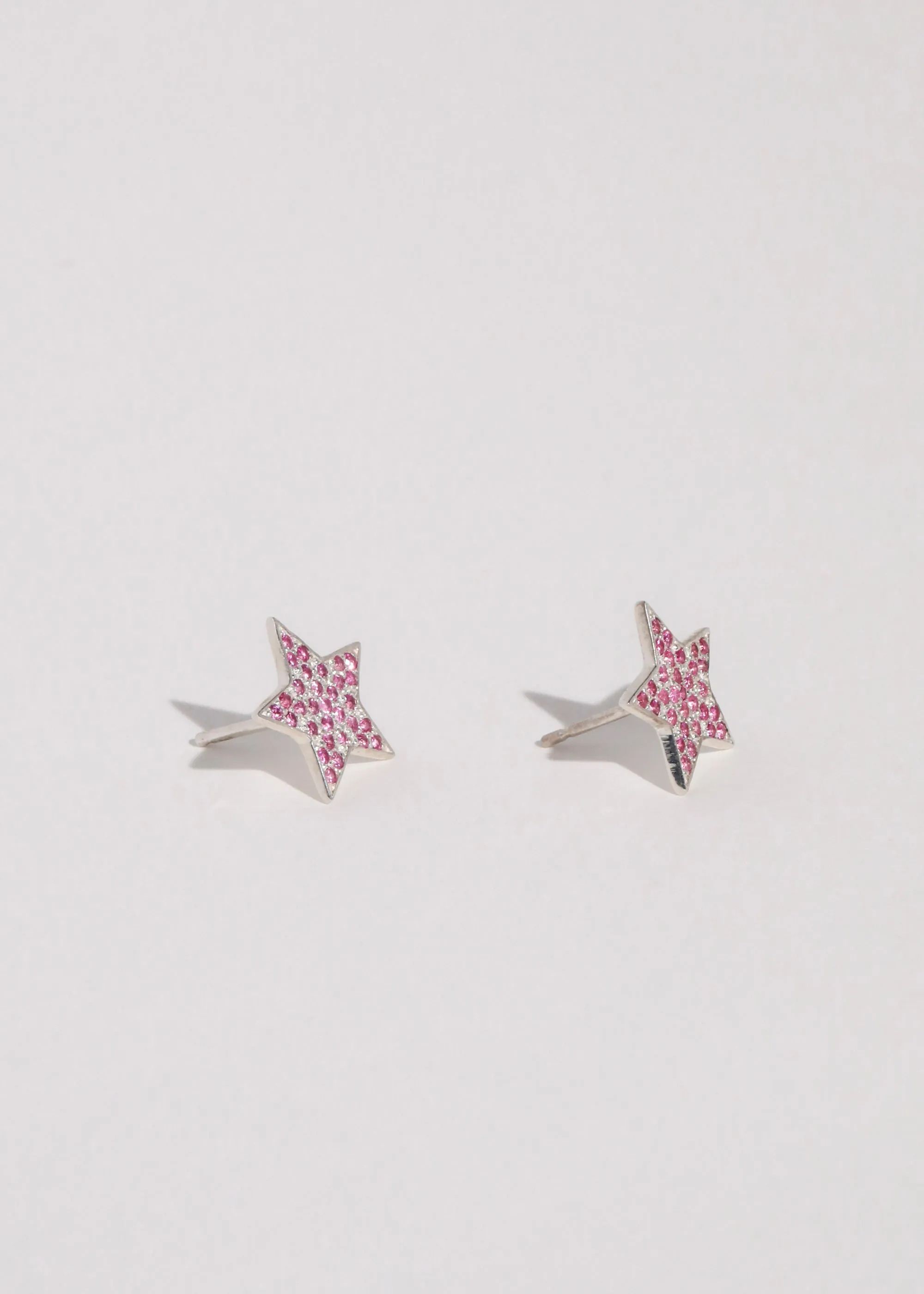 Star Studs in Sterling Silver - Pink Sapphire sold by Mondo Mondo product image thumbnail 2