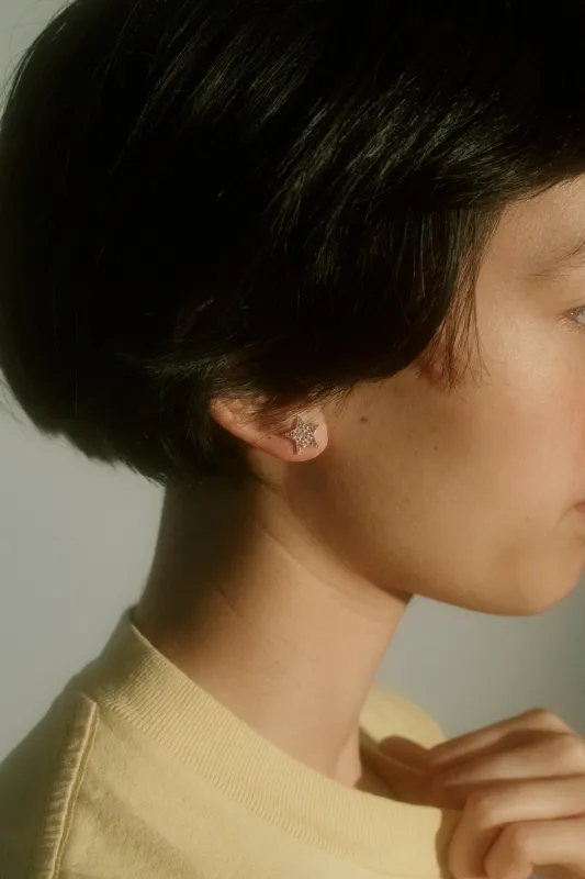 Star Studs in Sterling Silver - Pink Sapphire sold by Mondo Mondo