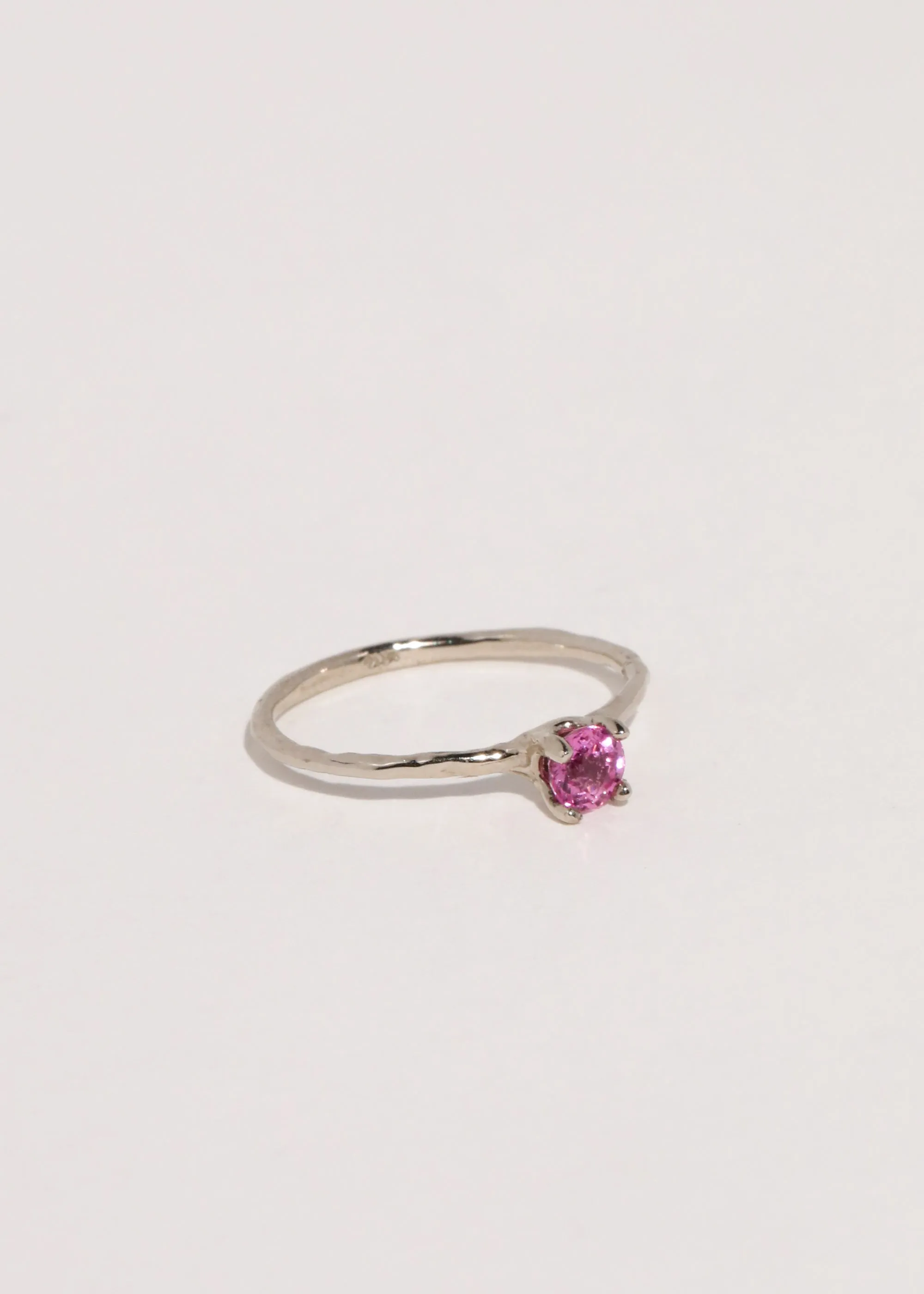 Princess Ring in White Gold - Pink Sapphire sold by Mondo Mondo product image thumbnail 3