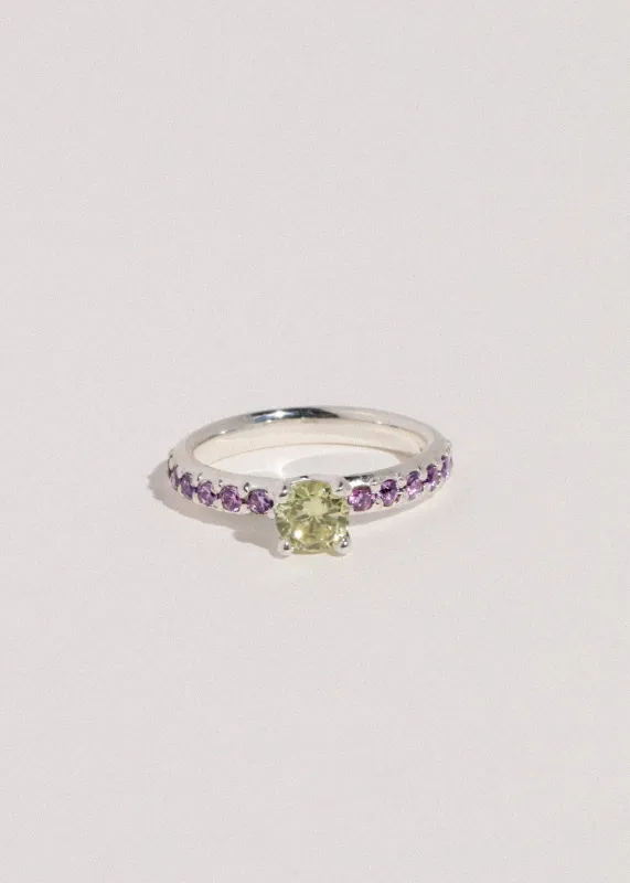 Princess Pave Ring - Yellow/Violet sold by Mondo Mondo