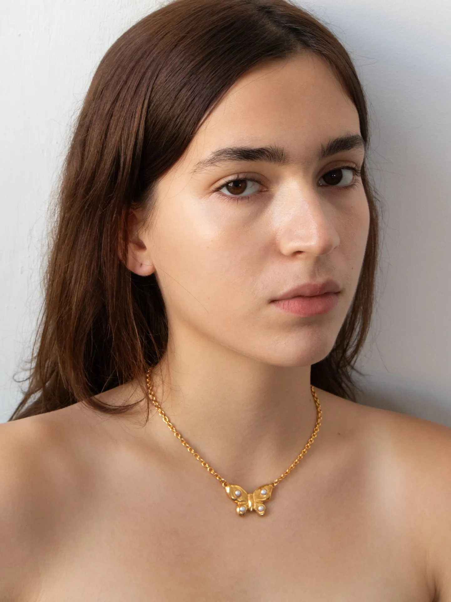 Tropicana Butterfly Necklace in Gold - Pearl sold by Mondo Mondo product image thumbnail 3