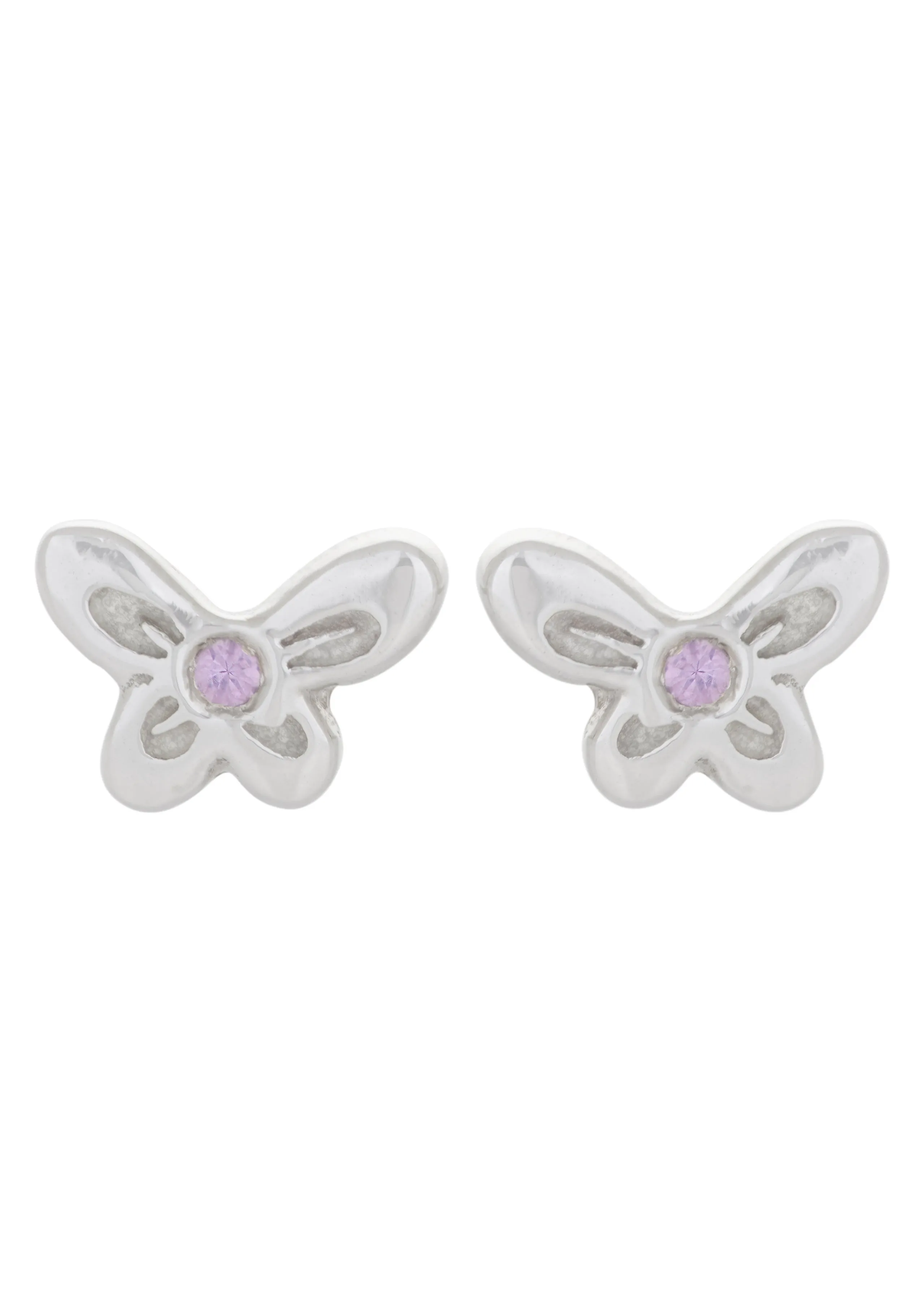 Butterfly Studs in Silver - Pink Sapphire sold by Mondo Mondo