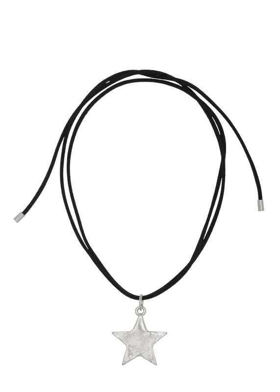 Star Pacha Cord Necklace in Silver sold by Mondo Mondo