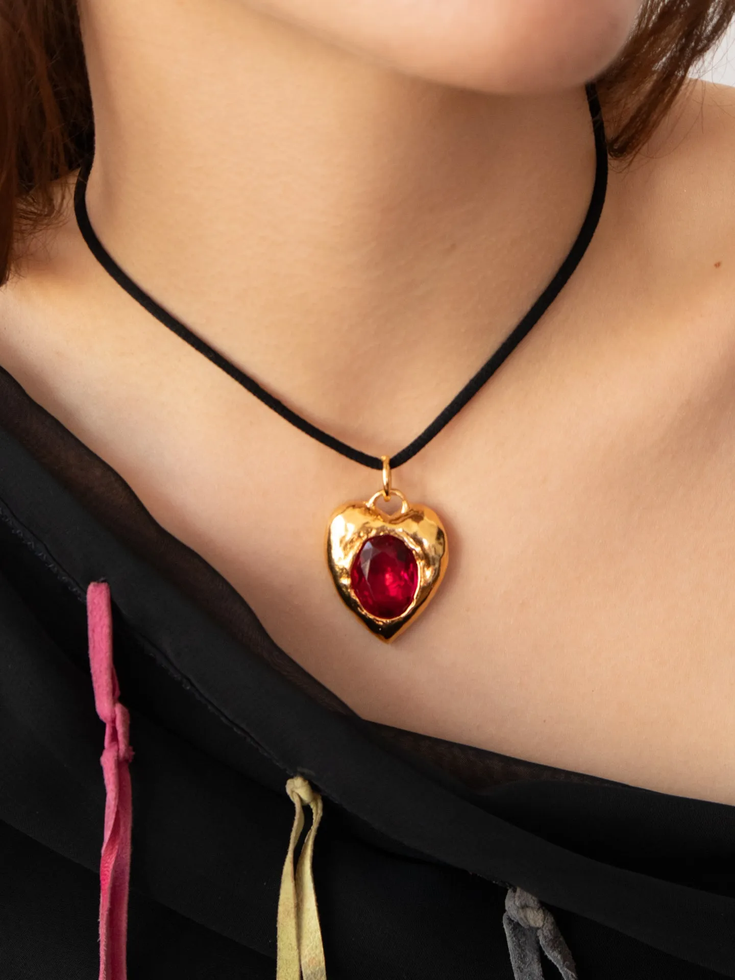 Pacha Cord Necklace in Gold - Ruby sold by Mondo Mondo product image thumbnail 4