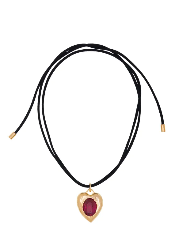 Pacha Cord Necklace in Gold - Ruby made by Mondo Mondo