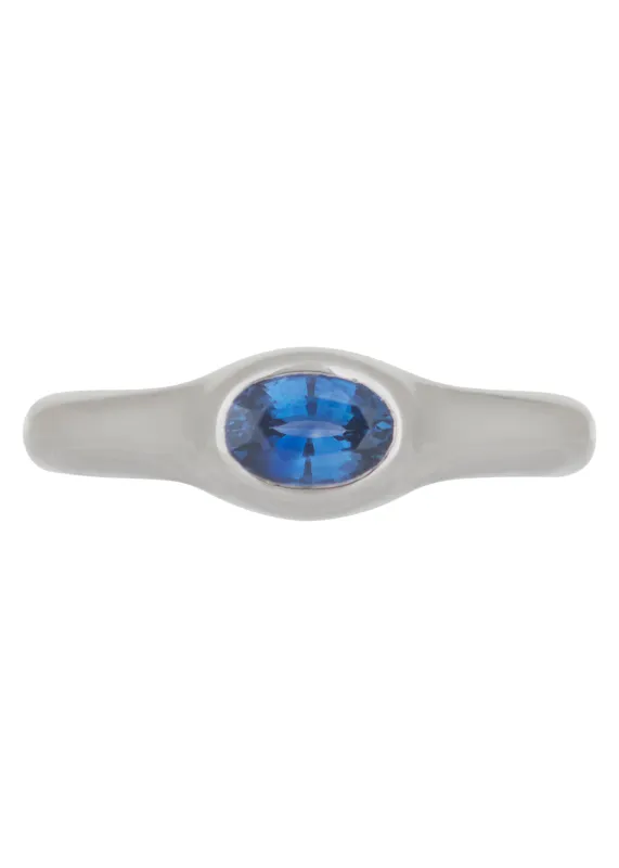 Cecil Ring in White Gold - Blue Sapphire sold by Mondo Mondo
