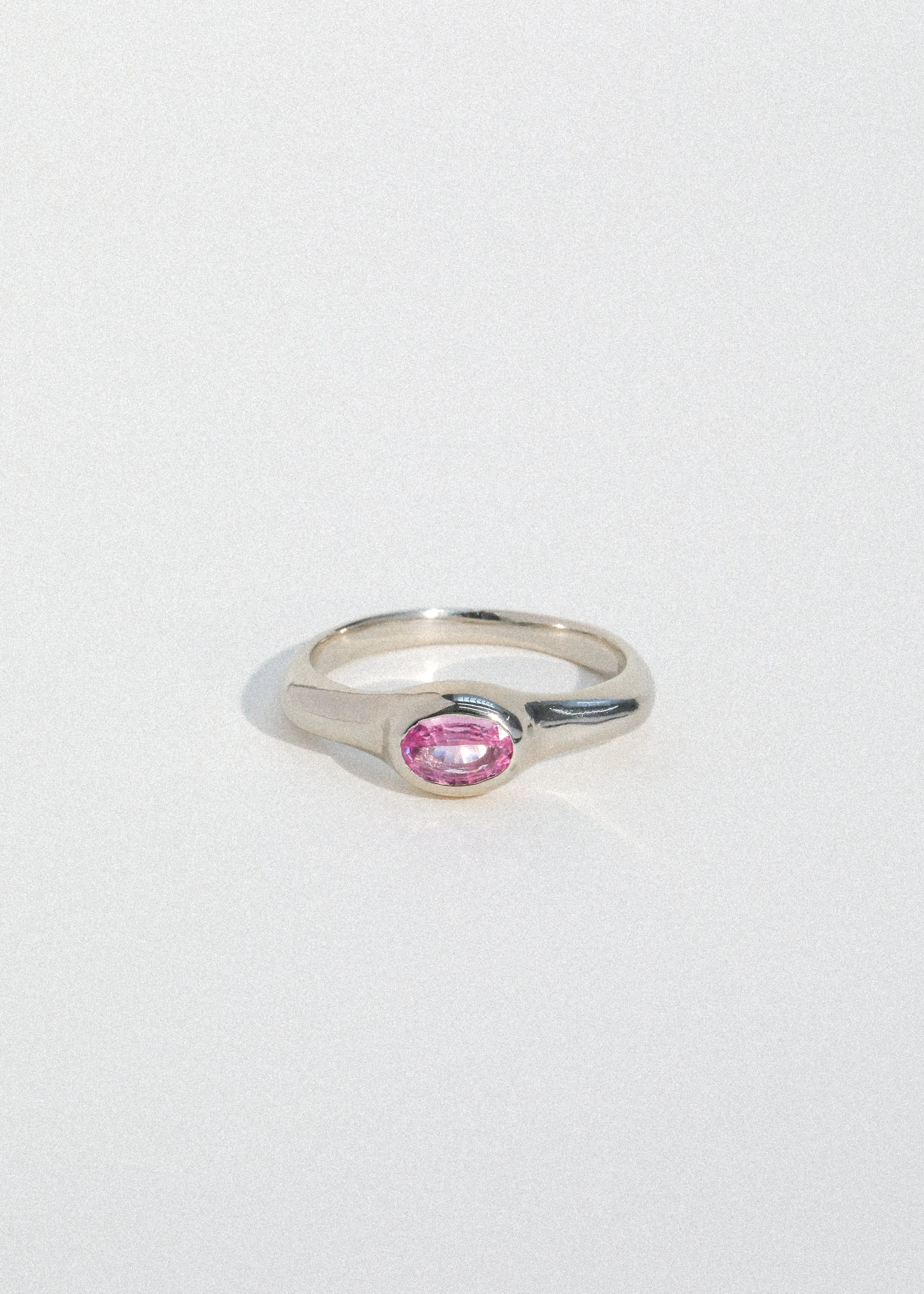 Cecil Ring in White Gold - Faceted Pink Sapphire sold by Mondo Mondo