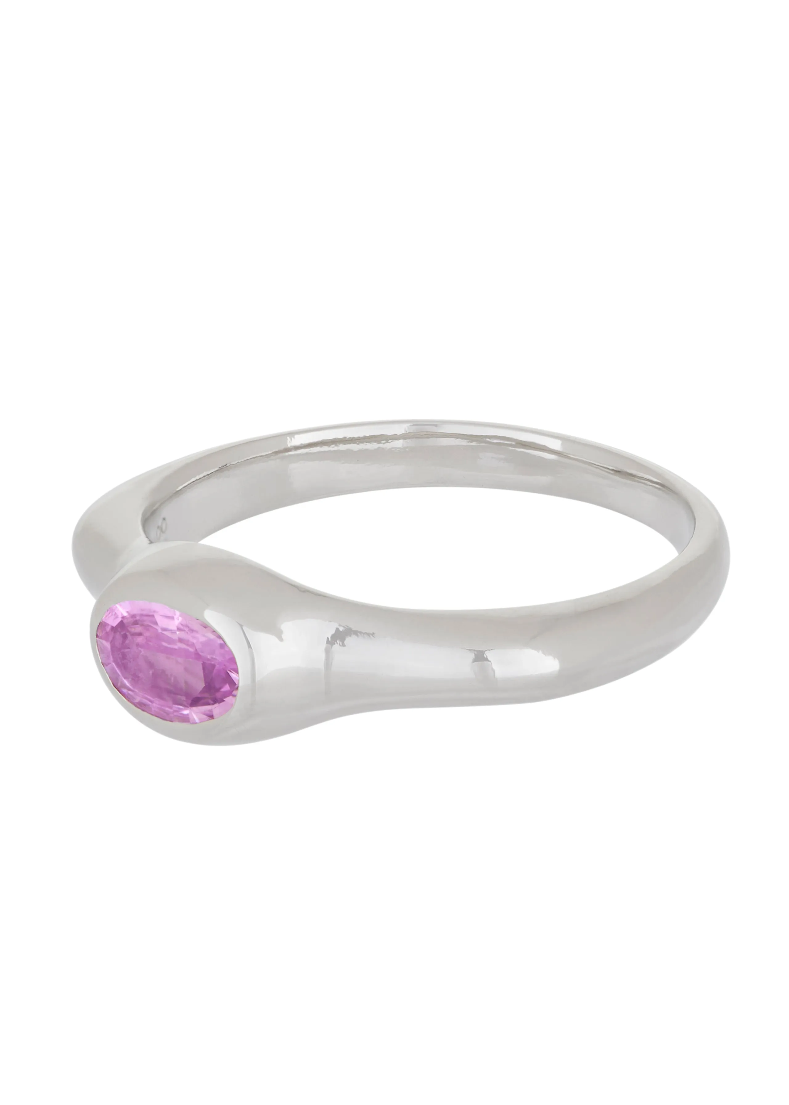 Cecil Ring in White Gold - Faceted Pink Sapphire sold by Mondo Mondo product image thumbnail 2