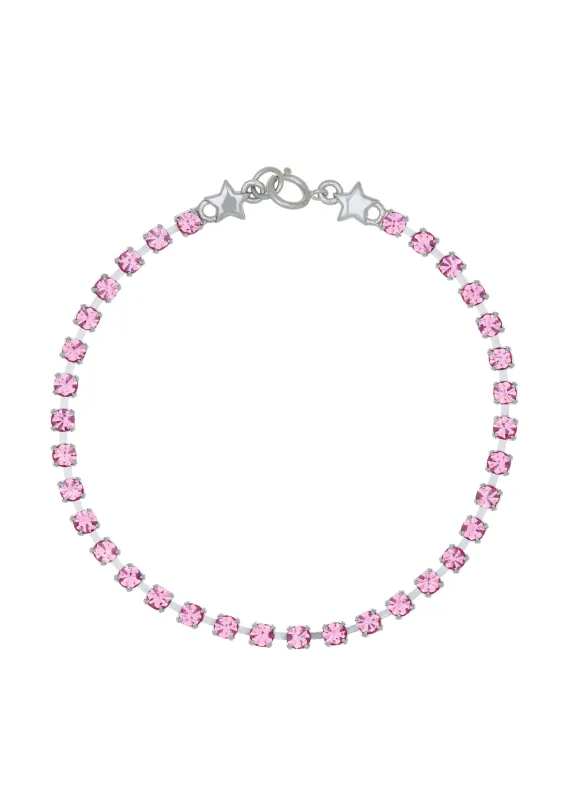 Crystal Bracelet in Silver - Rosa made by Mondo Mondo